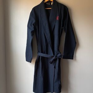 L.L. Bean Navy Cotton  Flannel Robe size L